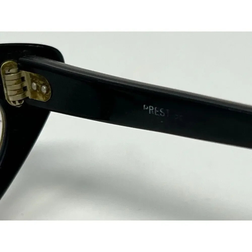 Vintage Prestige Ann Cat Eye Glasses Frame 46-19 Two Tone Bronze Black 50s 60s